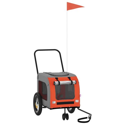 Ремарке за велосипед за домашни любимци Оранжево и сиво