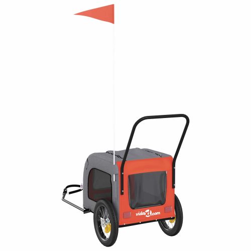 Ремарке за велосипед за домашни любимци Оранжево и сиво