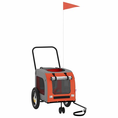 Ремарке за велосипед за домашни любимци Оранжево и сиво