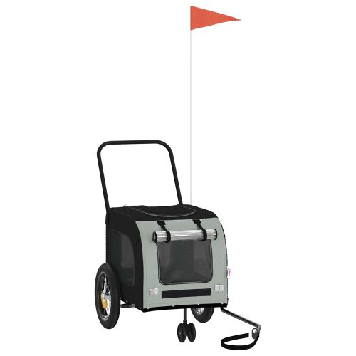 Ремарке за велосипед за домашни любимци Сив и черен