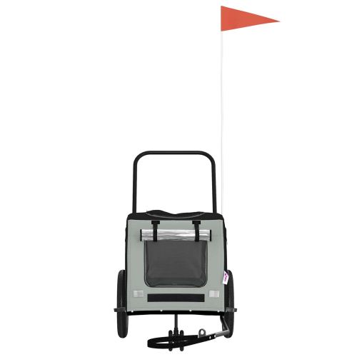 Ремарке за велосипед за домашни любимци Сив и черен