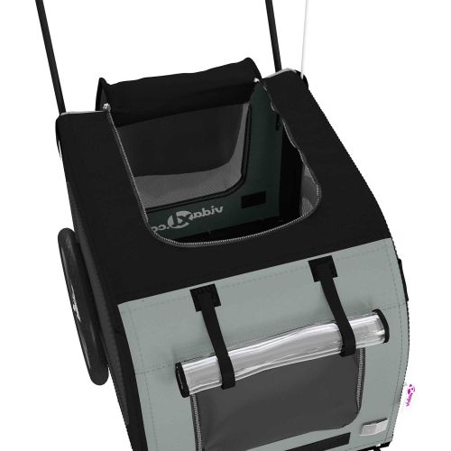 Ремарке за велосипед за домашни любимци Сив и черен