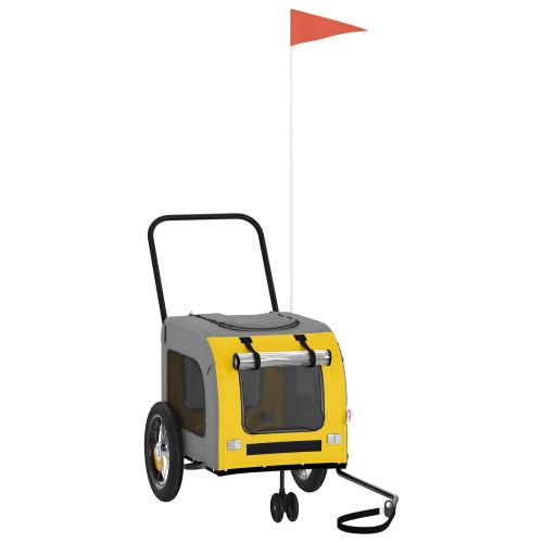 Ремарке за велосипед за домашни любимци Жълт и Сив