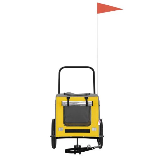 Ремарке за велосипед за домашни любимци Жълт и Сив