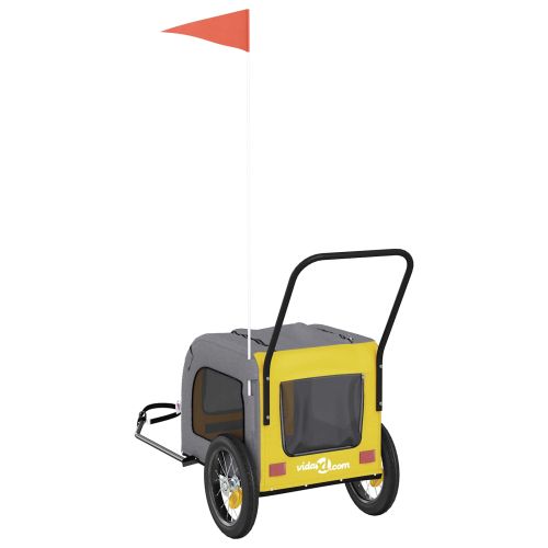 Ремарке за велосипед за домашни любимци Жълт и Сив