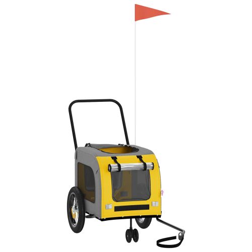 Ремарке за велосипед за домашни любимци Жълт и Сив