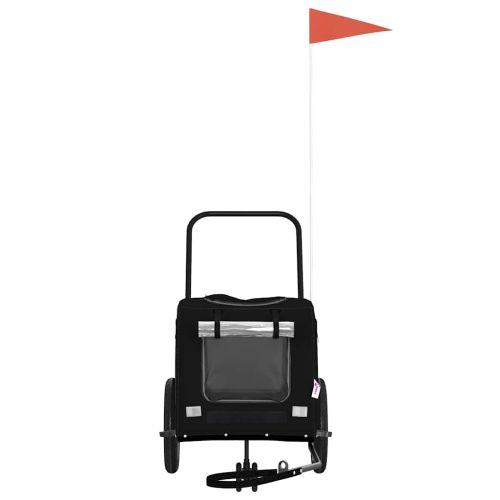 Ремарке за велосипед за домашни любимци със съхранение Черно