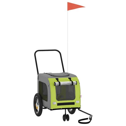 Ремарке за велосипед за домашни любимци Зелен и сив