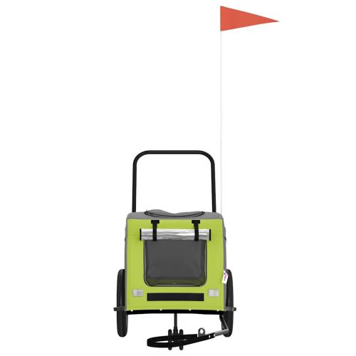 Ремарке за велосипед за домашни любимци Зелен и сив