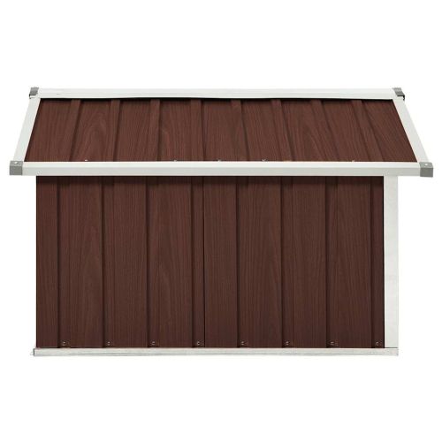 Навес за косачка робот, 92x97x63 см, поцинкована стомана, кафяв