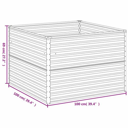 Градинска повдигната леха 100x100x69 см кортенова стомана