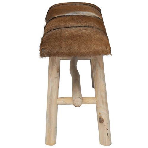 Пейка от козя кожа и тиково дърво