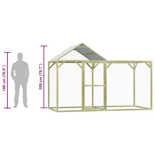 Клетка за пилета, 3x1,5x2 м, импрегниран бор