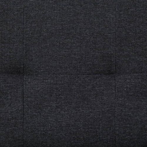 Разтегателен диван с две възглавници, тъмносив, полиестер