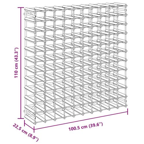 Стойка за вино за 120 бутилки, масивна борова дървесина