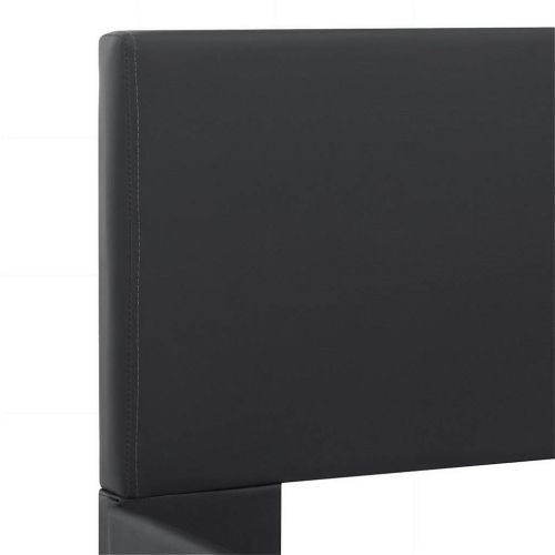 Рамка за легло с LED, черна, изкуствена кожа, 120x200 cм