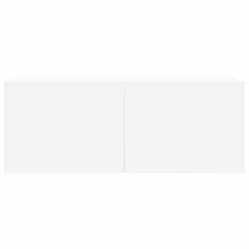 Комплект ТВ шкафове от 8 части, бял, инженерно дърво