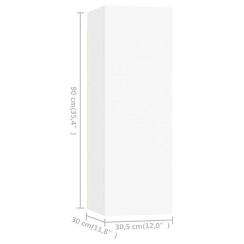 Комплект ТВ шкафове от 4 части, бял, инженерно дърво