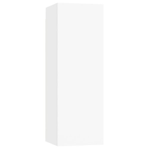 Комплект ТВ шкафове от 4 части, бял, инженерно дърво