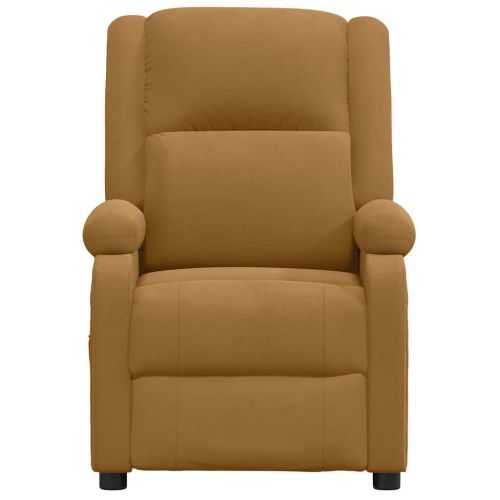 Електрически масажен стол, кафяв, кадифе