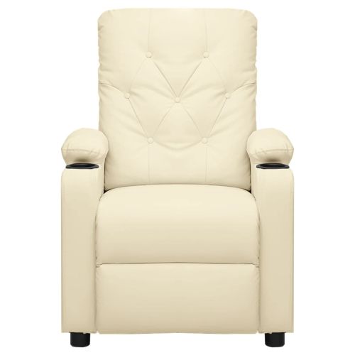 Електрически наклоняем стол, кремав, изкуствена кожа