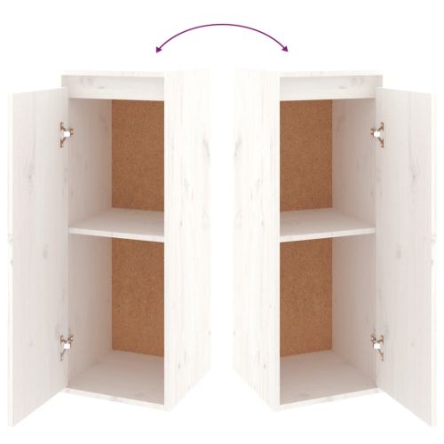 ТВ шкафове, 2 бр, бели, бор масив