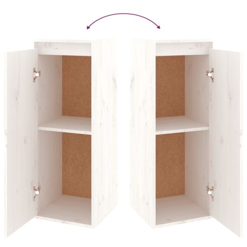 ТВ шкафове, 3 бр, бели, бор масив