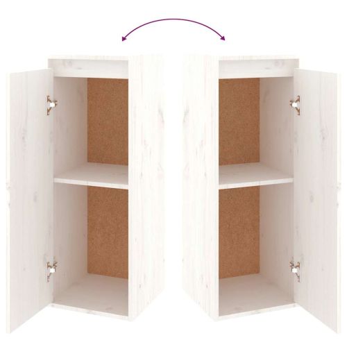 ТВ шкафове, 4 бр, бели, бор масив