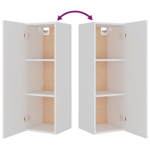 Комплект ТВ шкафове от 4 части, инженерно дърво, бял гланц