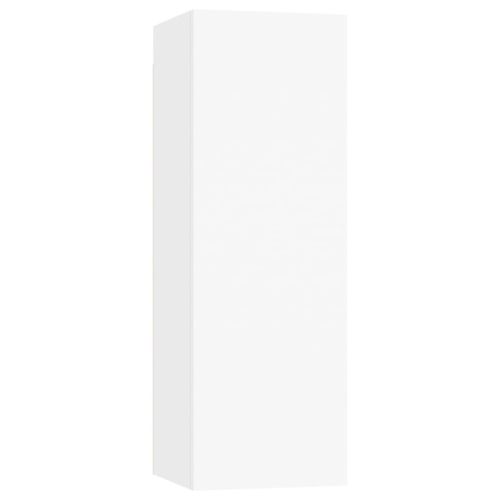 Комплект ТВ шкафове от 8 части инженерно дърво Бял гланц