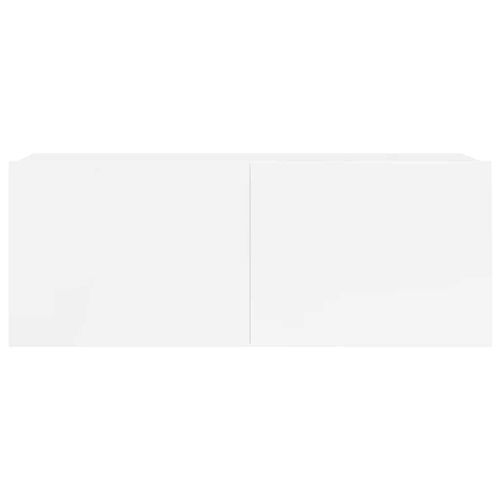 Комплект ТВ шкафове от 5 части инженерно дърво Бял гланц