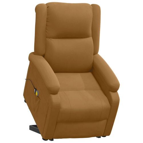 Изправящ масажен стол, кафяв, кадифе