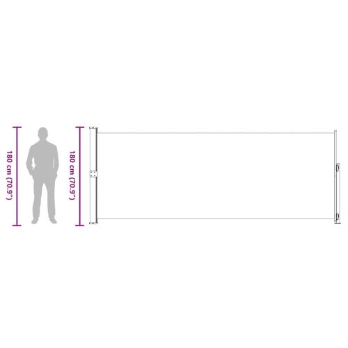 Прибираща се дворна странична тента, 180x500 см, черна