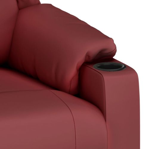 Изправящ стол, виненочервен, изкуствена кожа