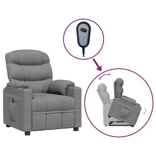 Изправящ стол, светлосив, текстил