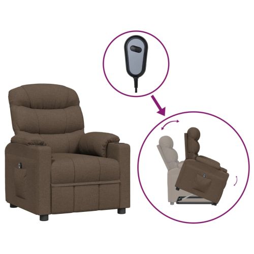 Изправящ стол, кафяв, текстил