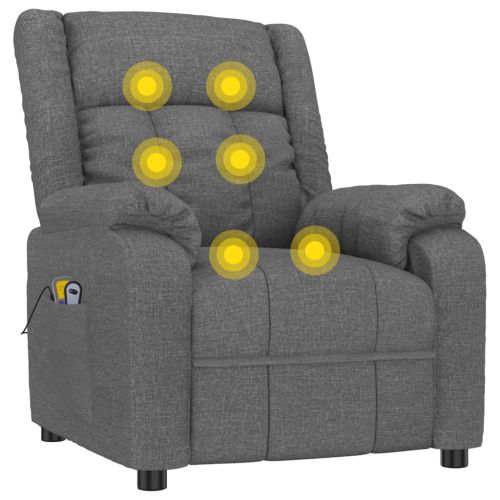 Изправящ масажен стол, тъмносив, текстил