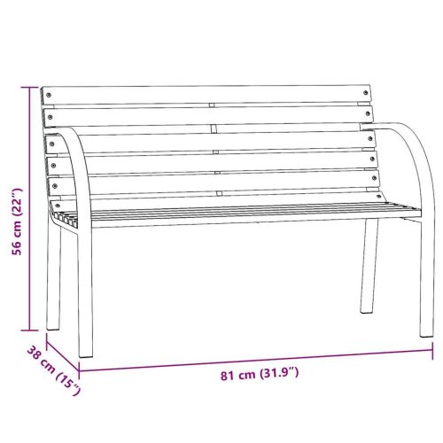 Детска градинска пейка, 81 см, китайски чам