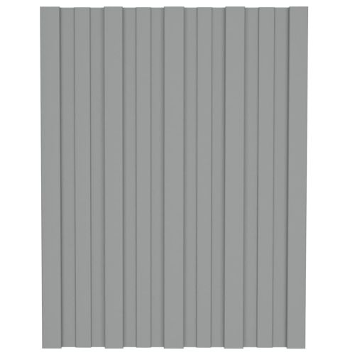 Покривни панели, 12 бр, поцинкована стомана, сиви, 60х45 см