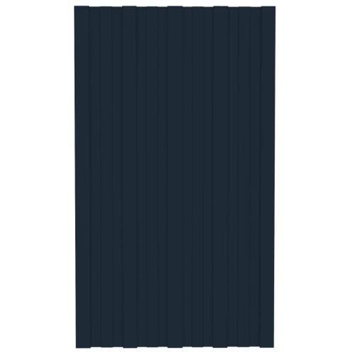 Покривни панели, 12 бр, поцинкована стомана, антрацит, 80х45 см