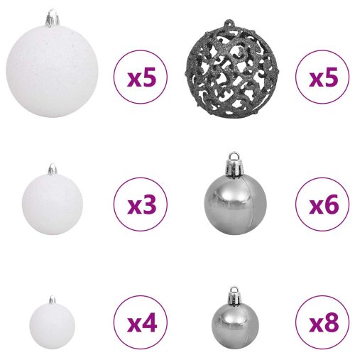 С изкуствено коледно дърво Бяло 68 x 68 x 120 см PVC и метал