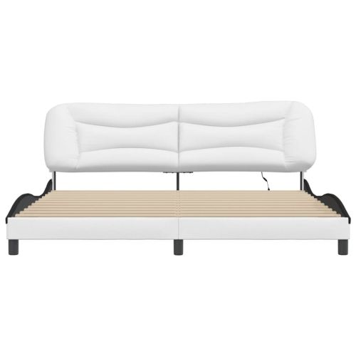 Рамка за легло с LED без матрак Hvar, бяло-черна, 200x200 см