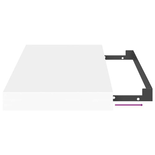 Окачени стенни рафтове, 4 бр, бели, 40x23x3,8 см, МДФ