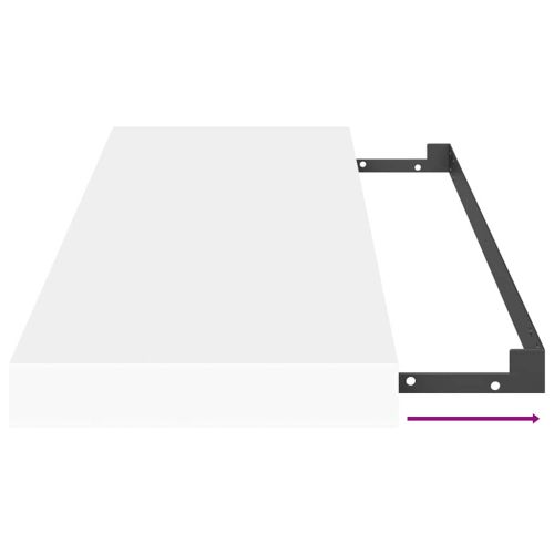 Окачен стенен рафт, бял, 80x23,5x3,8 см, МДФ