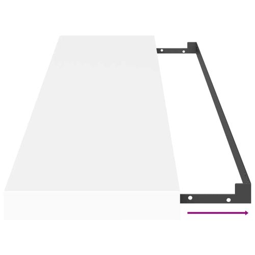 Окачен стенен рафт, бял, 90x23,5x3,8 см, МДФ