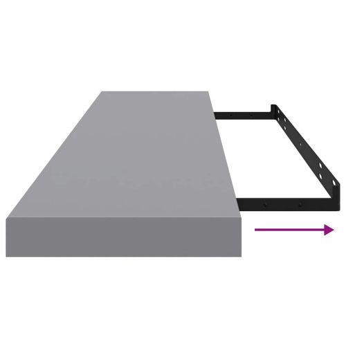 Окачени стенни рафтове, 4 бр, сиви, 120x23,5x3,8 см, МДФ