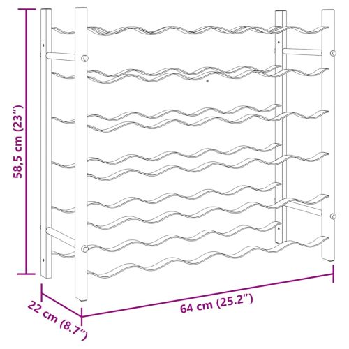 Стойка за вино за 36 бутилки, черна, желязна