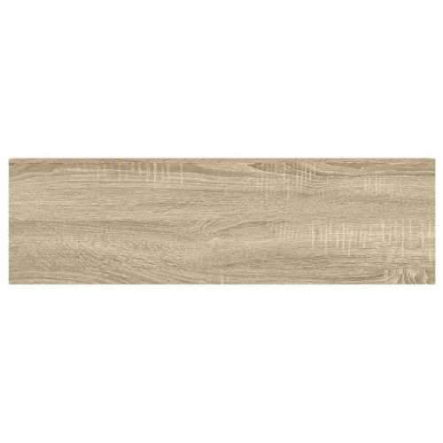 Окачен стенен рафт, дъб и бяло, 90x23,5x3,8 см, МДФ