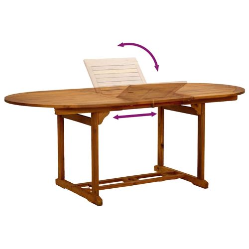 Градински трапезен комплект, 5 части, акация масив и textilene