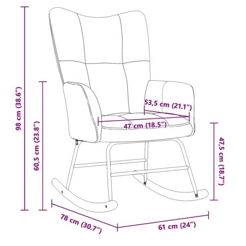 Люлеещ стол, тъмнозелен, кадифе